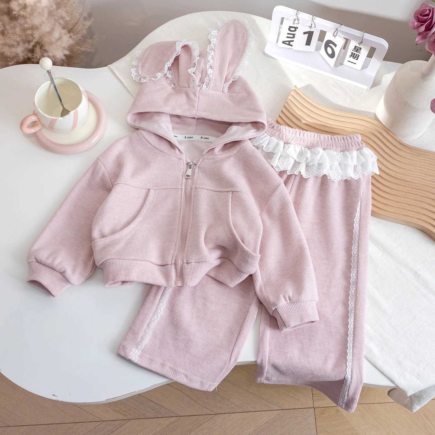 Girls Lace Hooded Top Wide-Leg Pants Set - 2-Piece Boutique Outfit for Baby Girls Ages 2-6 Baby Girl Outfit SetT260316-image-1097850634