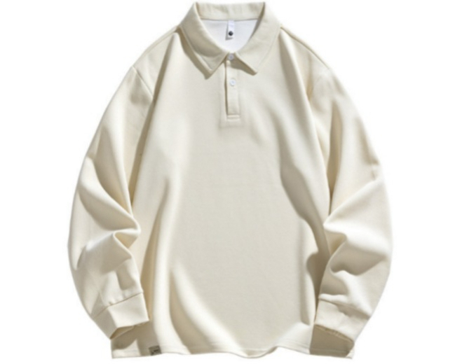 a27 Men Long-sleeved Autumn and Winter Heavy Loose Solid Color Lapel Youth Casual