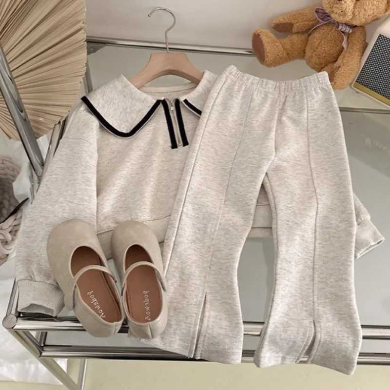 3-7T Bébé Filles Automne Mode Ensemble Mignon Col À Capuche avec Pantalon Assorti Ensemble 2 Pièces Tenue Coton Doux Confort Style CoréenT260316