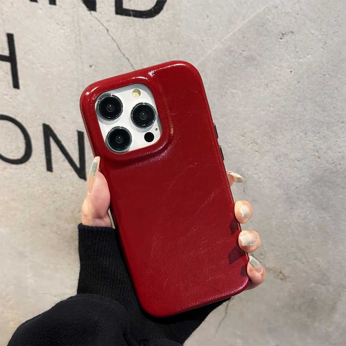 Luxury Leather Case For iPhone 15 14 13 12 11 Pro Max Retro Cowhide Pattern Metal Buttons Phone Back Cover H260317-image-1097934728