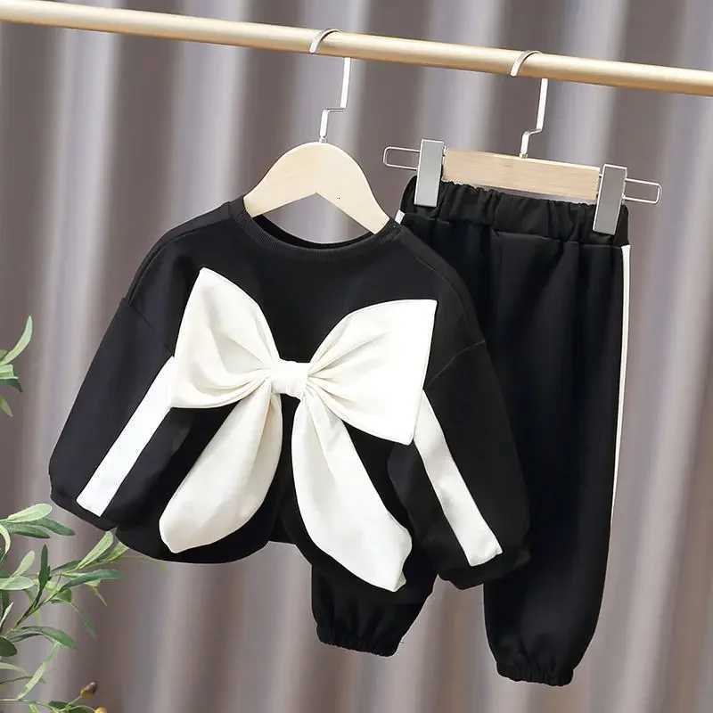 Childrens Clothing Sets Bowknot Baby Girl Clothes Kids Boutique Clothes Pocket Hoodie Pants Outfit Set for 1 To 6 YearsT260316-image-1097845092