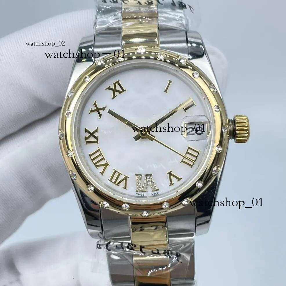 Designer women 31mm automatic hinery montre high quality aaa watch moissanite dia watches Natural Shell Pearl Face Christmas present AAAwatcht444