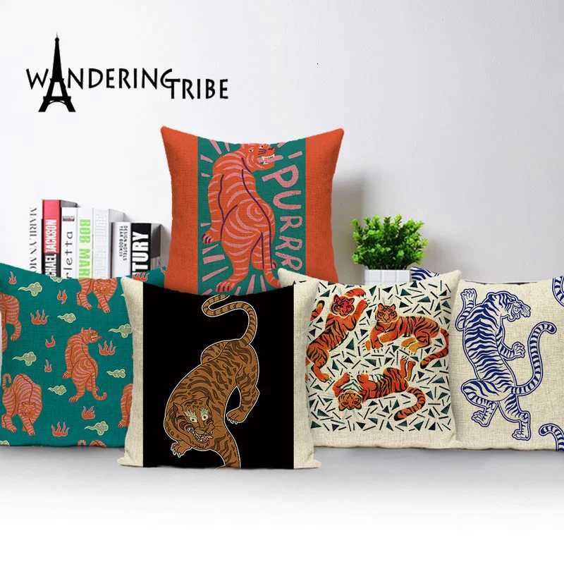 pillowcase Animal Style Tiger Cushion Case Autumn Jungle Home Decorations case Sofa Bed Cushions Cover Covers Room Kissenbezug C260314-image-1097935914