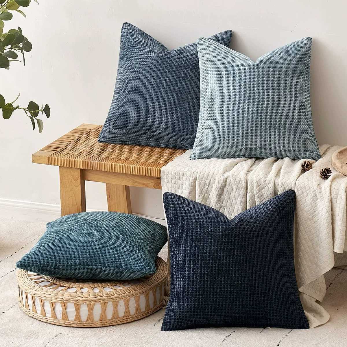 pillowcase Chenille Covers Couch Throw Covers Farmhouse Accent Cushion Covers for Boho Home Sofa Bedroom Living Room Decor C260314-image-1097934844