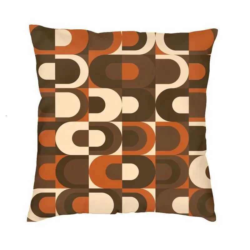 pillowcase 70s Pattern Retro Inustrial In Orange And Dark Brown Cushion Cover Decoration Modern Geometric Throw Case for Car C260314-image-1097935113