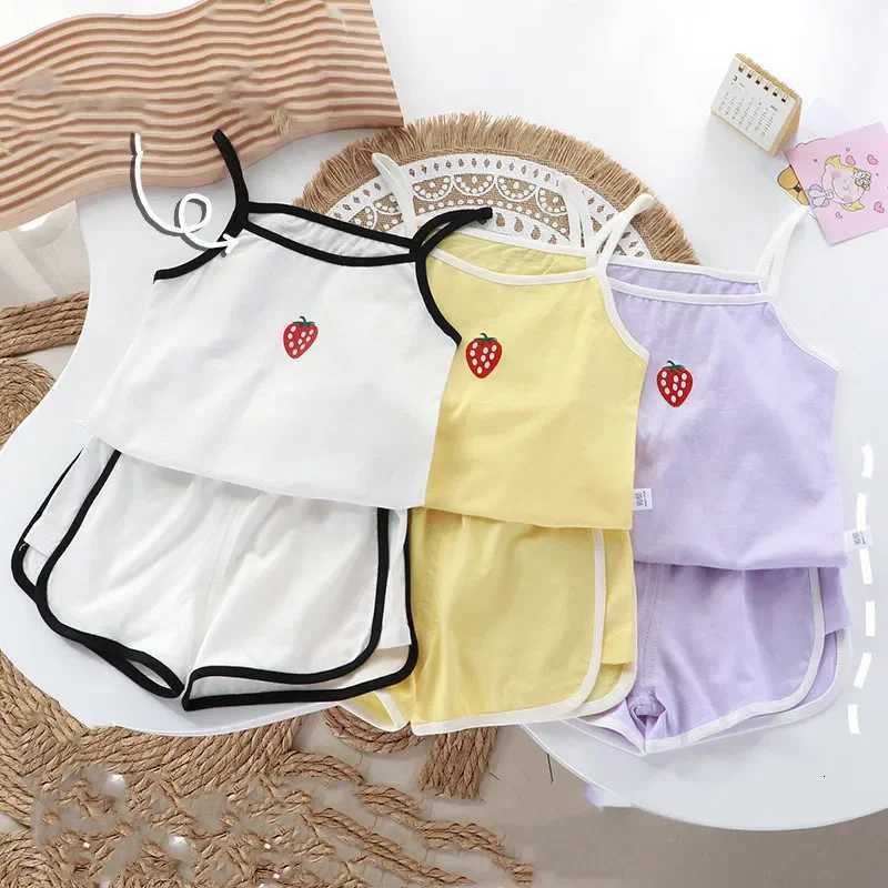 Summer Girls Camisole Shorts Suits Childrens Leisure Wear Home Clothes Casual Baby Girl Vest Sets Clothing Kids Two Piece SetT260316-image-1097847523