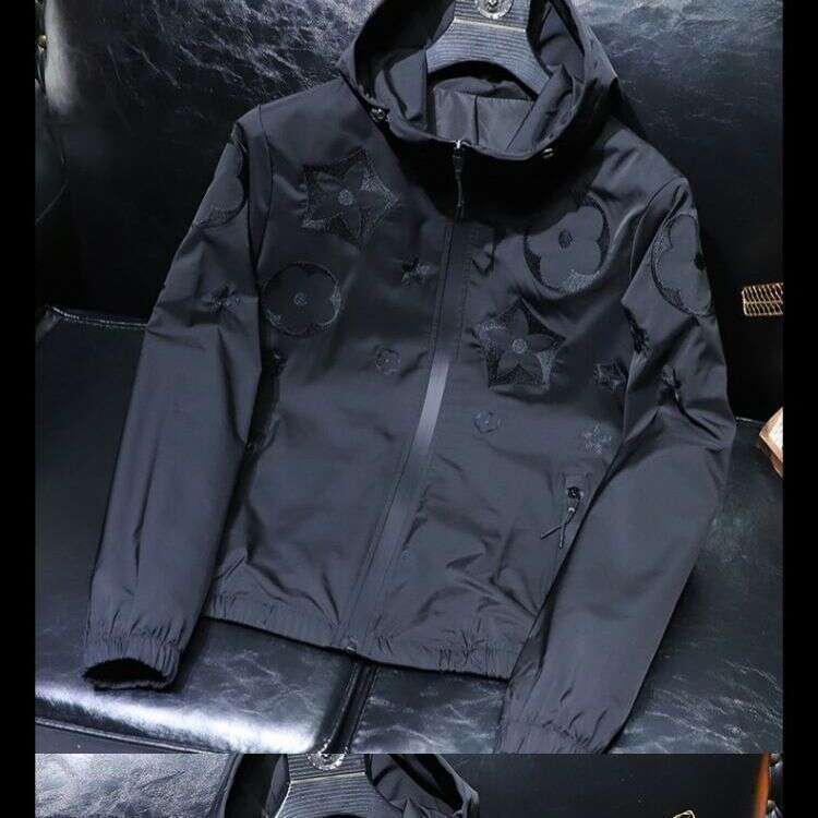 European Station New Trend and Jacket Men 's Spring and Autumn Jacket Slim Spring Hooded Autumn Trend Brand Casual Versatile Asia Size