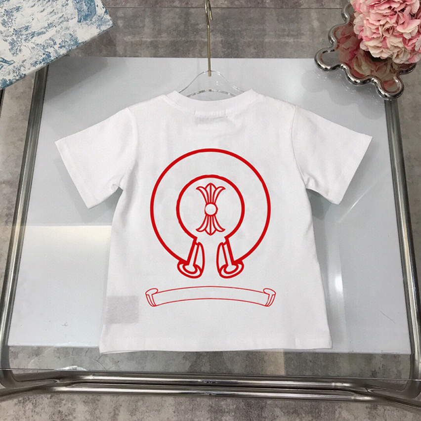 Summer Luxury Kid T Shirt Kids Designer T-shirt Baby Shirt Girl Boy Chrome Print Tee Fashion Sports Tops Children T-shirts Tee Clothes Clothing ch s
