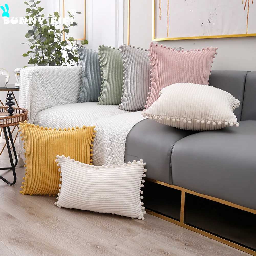 pillowcase Corduroy Straight Strip Cushion Cases Soft Plush Velvet Luxury case 4545cm Throw Cover for Home Decor C260314-image-1097934764