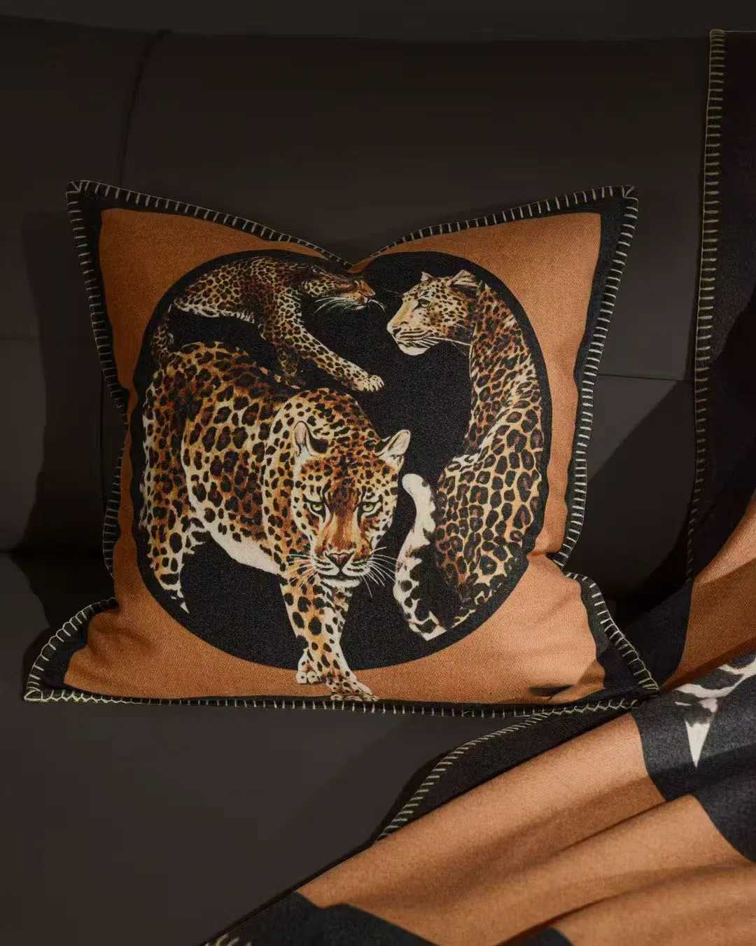 pillowcase Square case Model Living Room Sofa Decorative Luxury Leopard Duplex Printing Cushion Cover C260314-image-1097934661