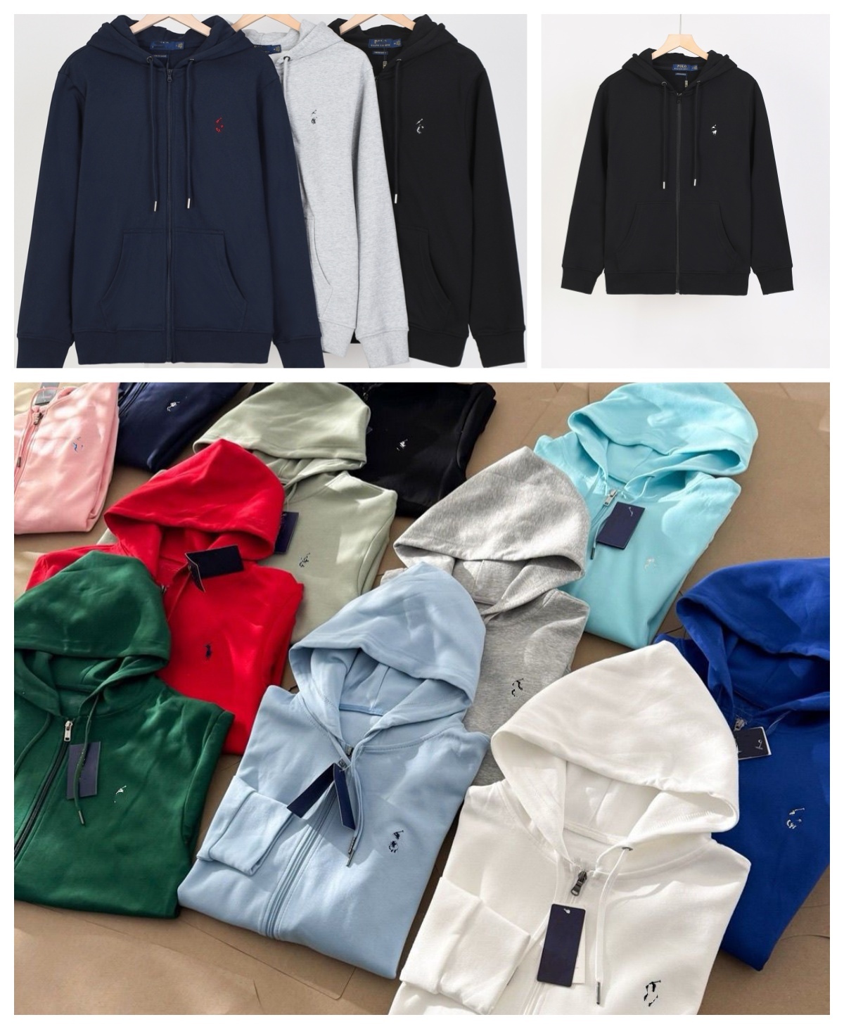 15 color Plus Size Designer RL Zip Up Hoodie Hooded Jacket Embroidery Logo Jacket Adult Women Ladies Big Size Outfit Stretch Jacket Outdoor