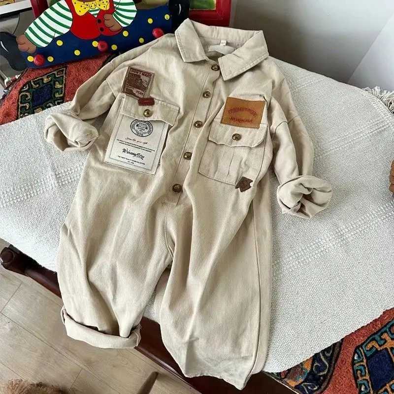 RAISE Spring Kids Boys One-piece Jumpsuit 2026 Patchwork Pockets Children Boys Overalls Handsome Suspenders For 1-8Y Babys BoysT260316-image-1097850376