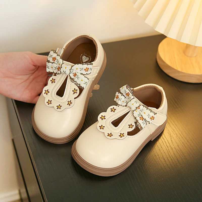 Chaussures en cuir avec nœud mignon pour filles, Oxfords à sangle en T, souples, pour enfants d'école, robe de princesse, nouvelle collection pri