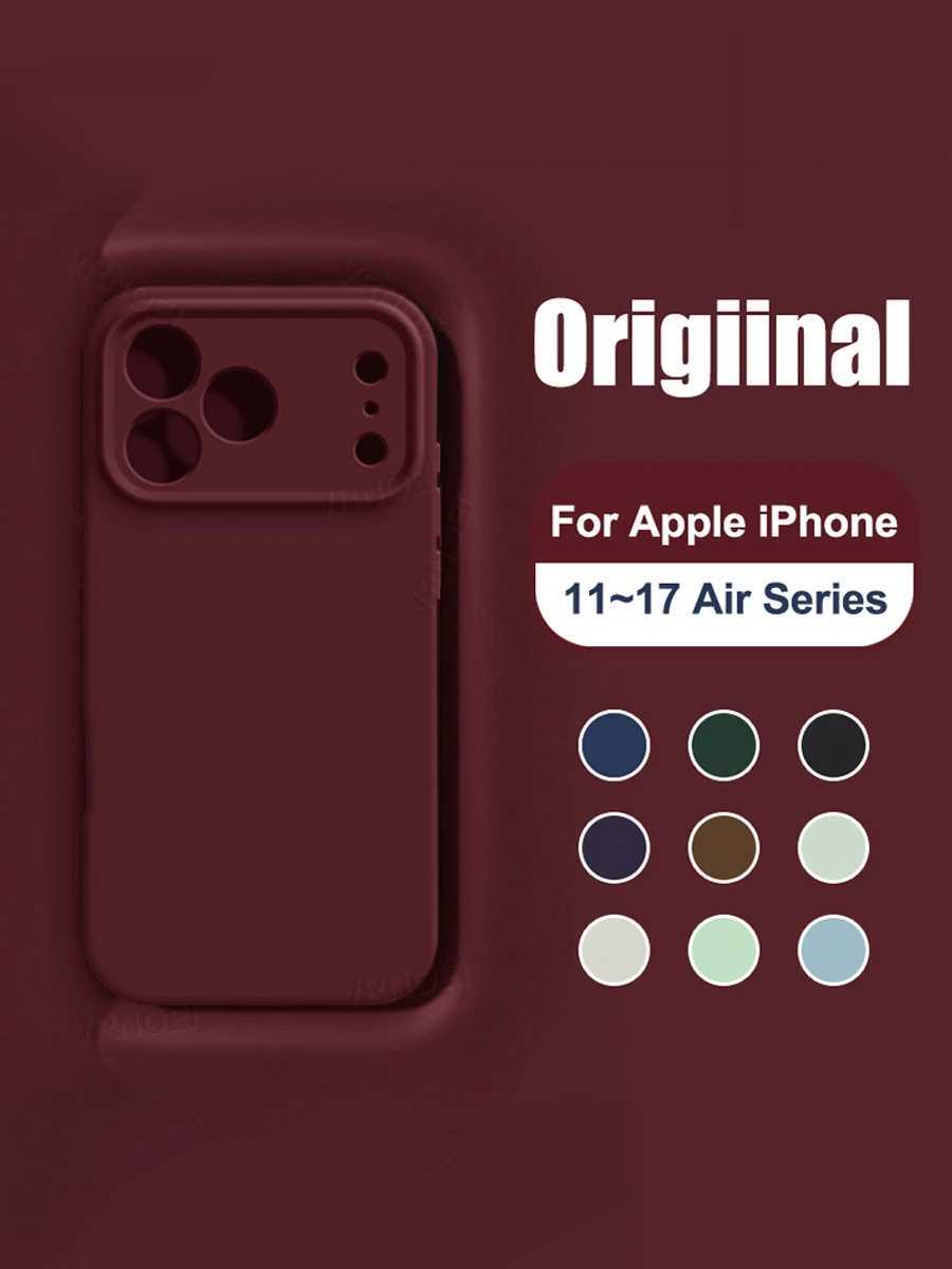 Original Silicone Feel Lens Protection Case For iPhone 17 14 12 11 13 15 16 Pro Max for Apple 16 15 14 Plus Air Shockproof Cover H260317-image-1097934635