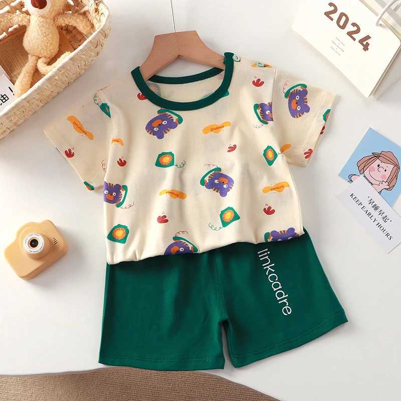 2pc/set Baby Summer Clothes Childrens Tracksuit Cotton Short Sleeved Suit Girl Boy T-shirtShorts Cartoon Kids Outfits 1-5 AgeT260316-image-1097849423