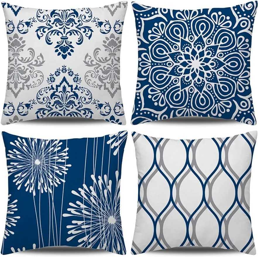 pillowcase Decorative throw case 40x40cm blue modern simple square case sofa farmhouse living room cushion cover C260314-image-1097934509