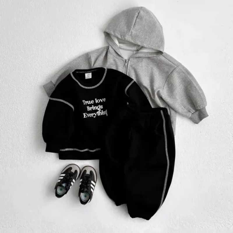 1-6Y bébé garçons 2 pièces ensemble automne à manches longues col rond pull enfants bébé filles hauts taille élastique pantalon enfant en bas âge