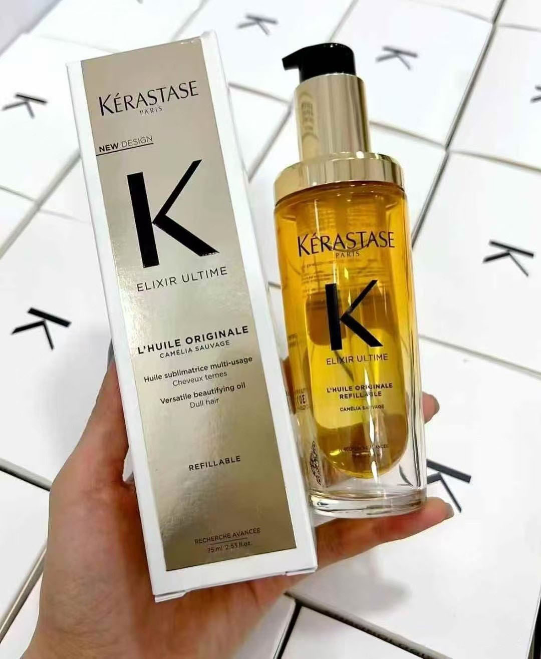 75ml KERASTASE Hair Care Repair Moisturizing Smooth Hair Essential Oil Serum Essence Oil Black Diamond Caviar Camellia Oil 2.53oz High Quality Fr-image-1097881873
