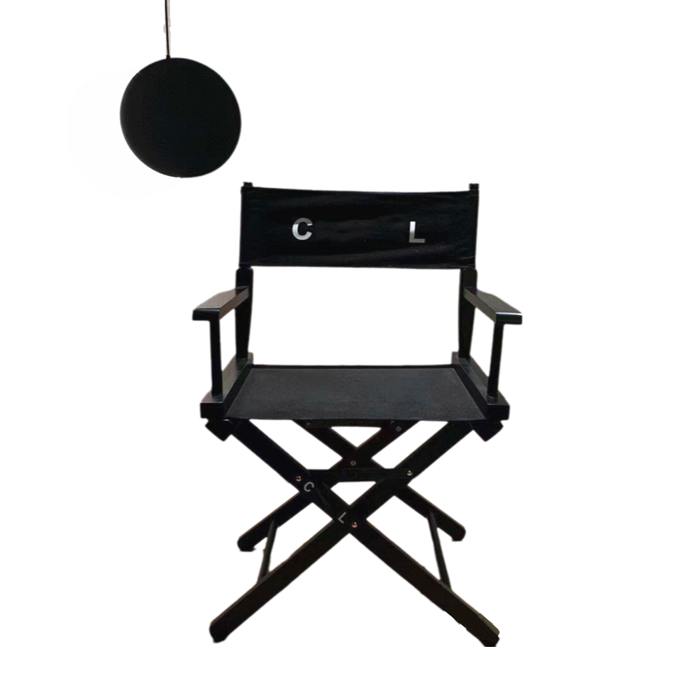 CHANNEL COCO Letter Folding Chair Black Red High Quality Camp Furniture Director Solid Wood Stool Fishing Field Camping Popular luxury brand