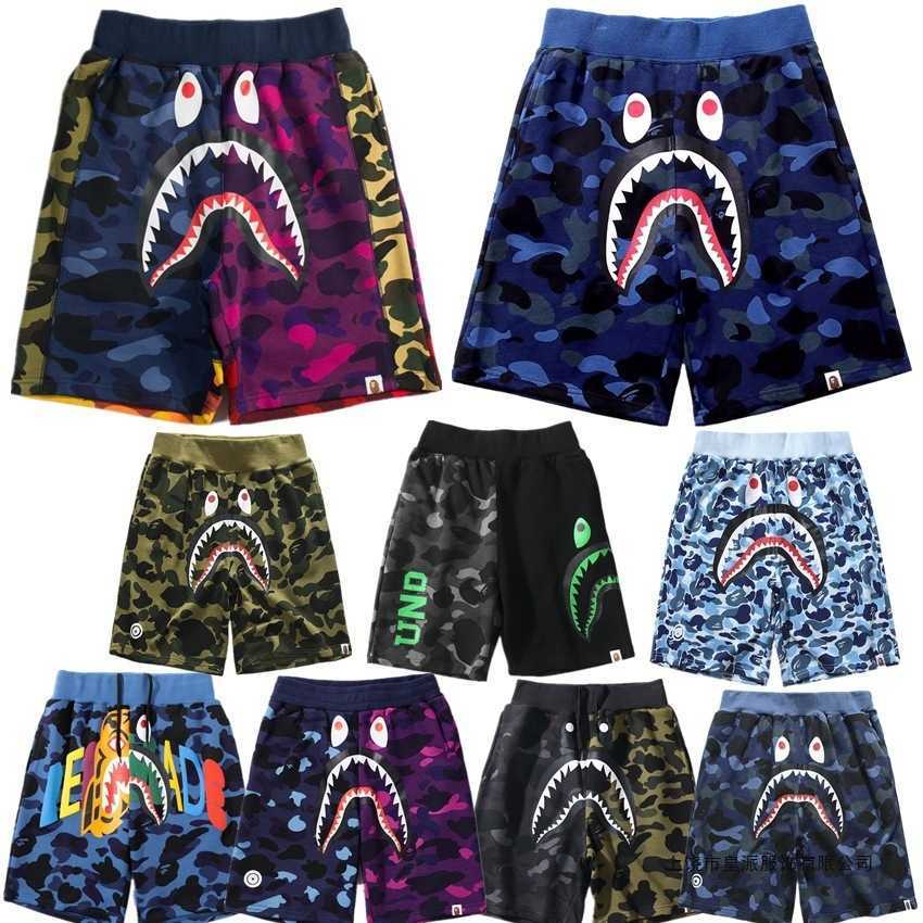 Shark head camouflage 3D printed shorts trendy brand shark summer new mens shorts couple trendy brand Q260316