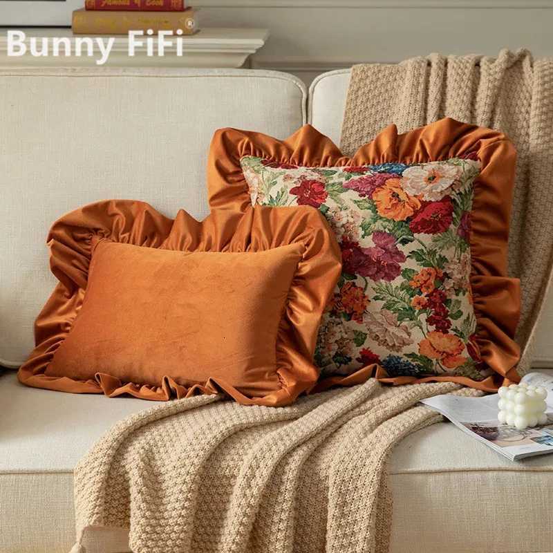 pillowcase American Light Luxury Detachable And Washable Sofa Cover Instagram Orange Red 50 50 With Core C260314-image-1097935037