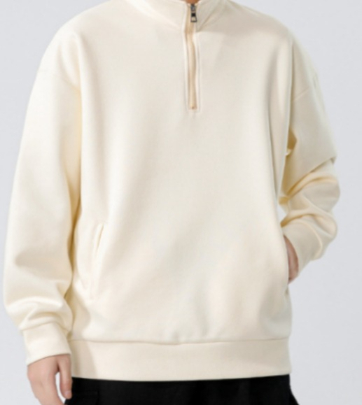 a30 Men Long-sleeved Autumn and Winter Heavy Loose Solid Color Lapel Youth Casual