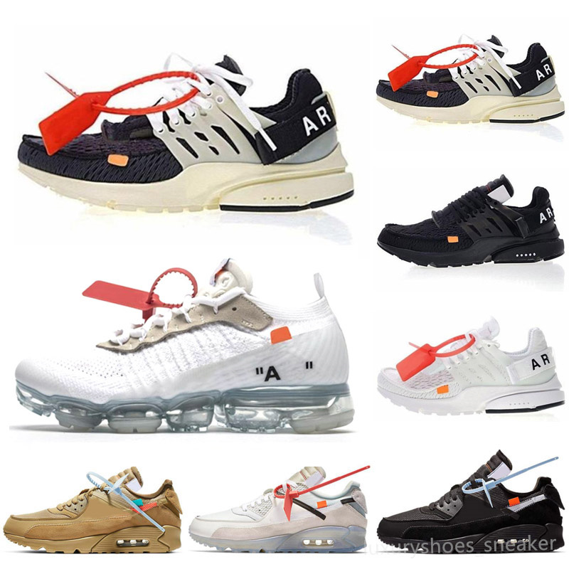 Top Quality Off prestos white running Shoes mac volt green black fly racer Chaussures designer Zapatos Triple Black Casual Sneakers
