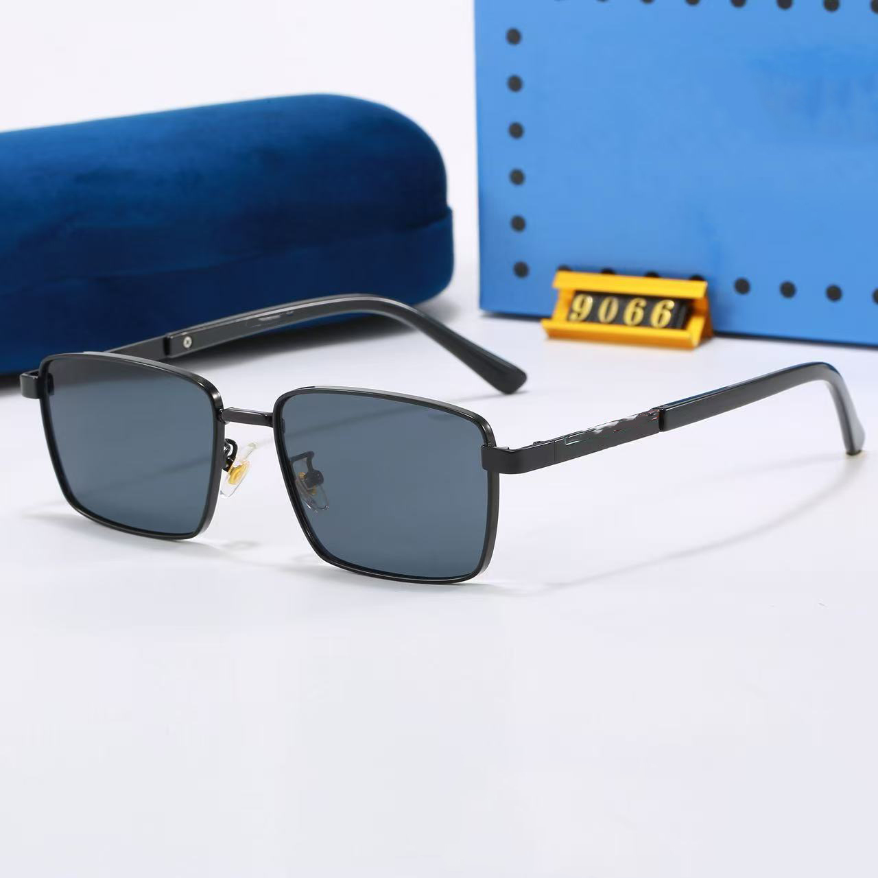 New designer luxury sunglasses 9066 for men and women fashion metal frame square sunglasses driving vacation sunglassesUV resistant polarized sungla