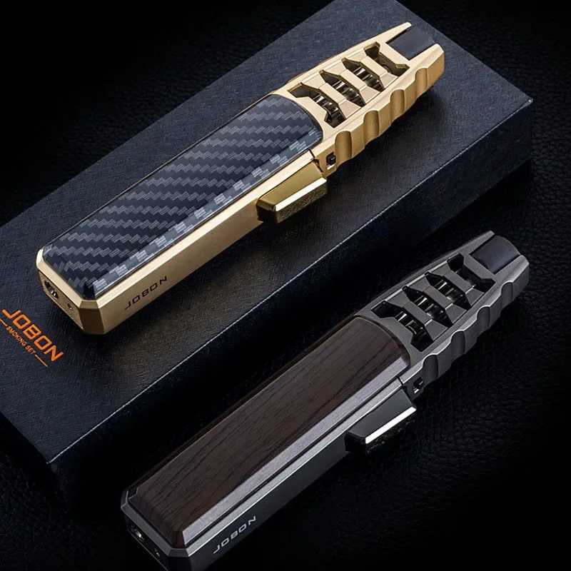 JOBON Outdoor Windproof Direct Fire Metal Turbine Torch Lighter Kitchen Barbecue Camping Cigar Igniting Tool Creative Mens Gift C260318-image-1098070452