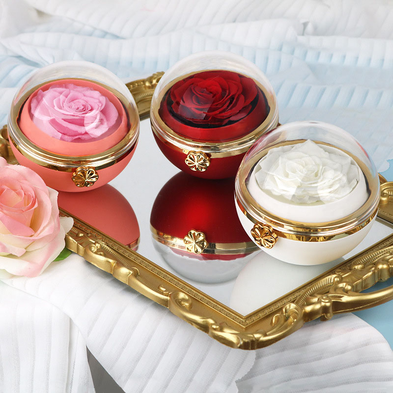 Preserved Rose in Round Roatating Jewelry Box Eternal Roses Forever Flowers Mothers Day Rose Gifts for Mom Wife Sister Grandma Valentine Annivers-image-1098010460