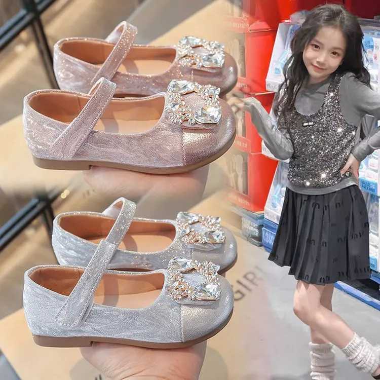 Filles Chaussures En Cuir Chic Style Coréen Strass Boucle Petits Grands Enfants Princesse Mary Jane Enfants Robe De Mode Appartements SweetT26031