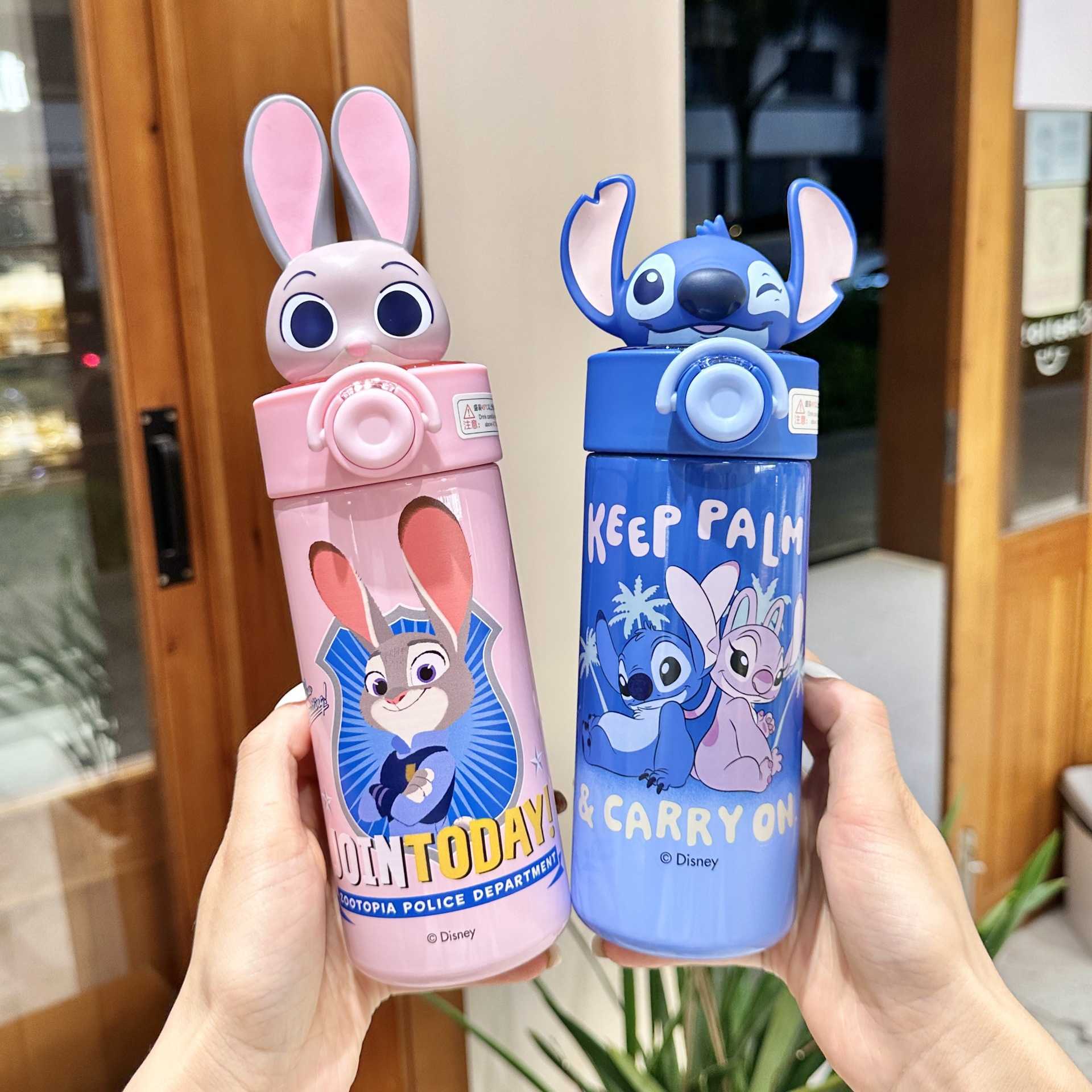 High-Value Stitch Cartoon Water Bottle for Girls Students Office Cute Straw Outdoor Portable Insulated Cup L251212JWP5-image-1098049083