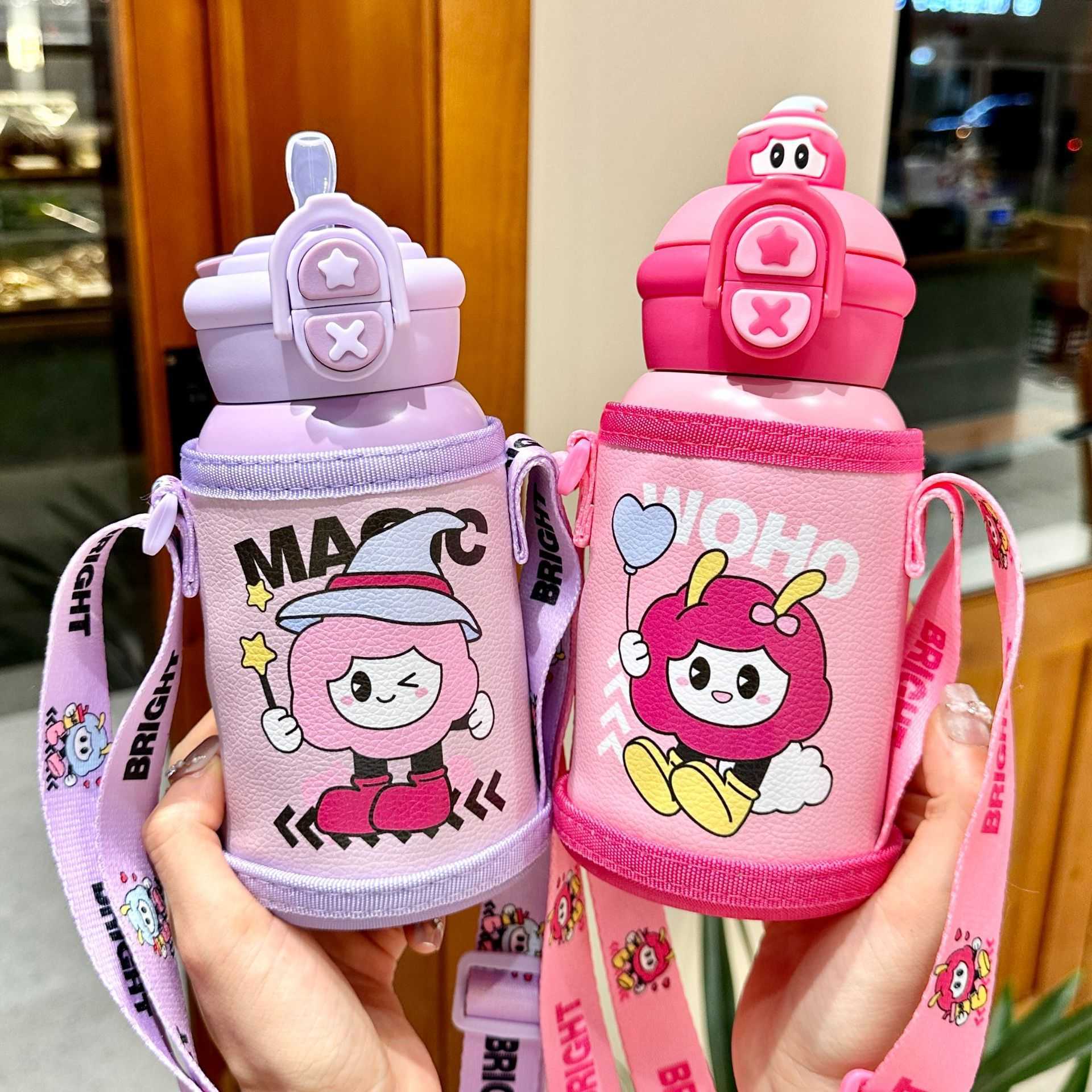 Large Capacity Insulated Cup for Girls Cute and Stylish Suitable for College Students Portable Straw Cup for Summer Childrens Water Bottle L25121-image-1098047981