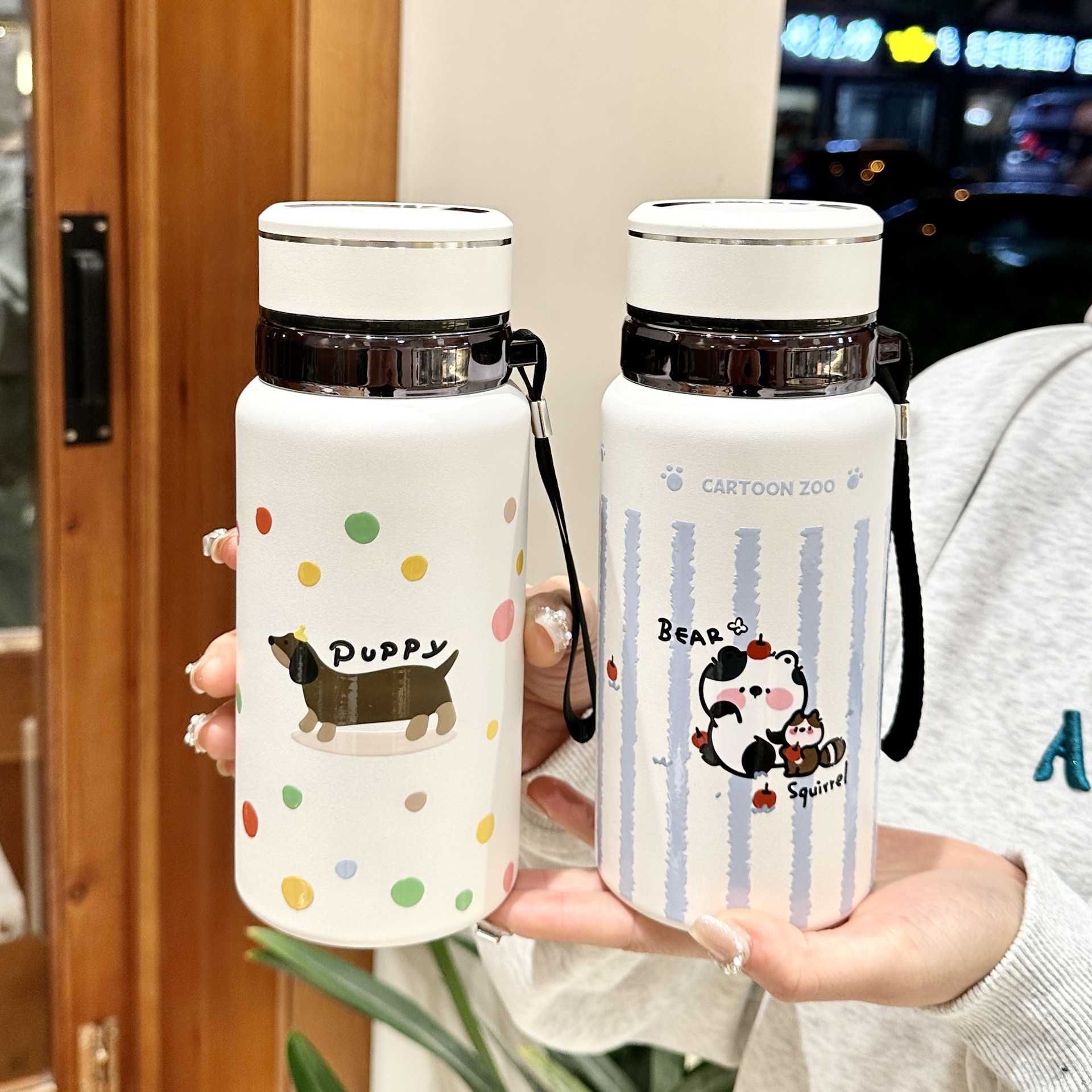 Light Luxury Style Insulated Cup for Women 2024 New High-Value Student Stainless Steel Tea Brewing Portable Lid Water Cup L251212WDBH-image-1098049603