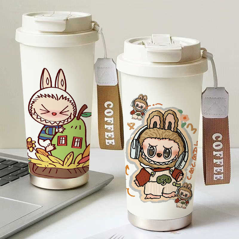 Cartoon Labubu Coffee Cup 316 Stainless Steel Insulated Cup High Aesthetic Portable Water Cup Car Travel Mug L251212QQUP-image-1098028099