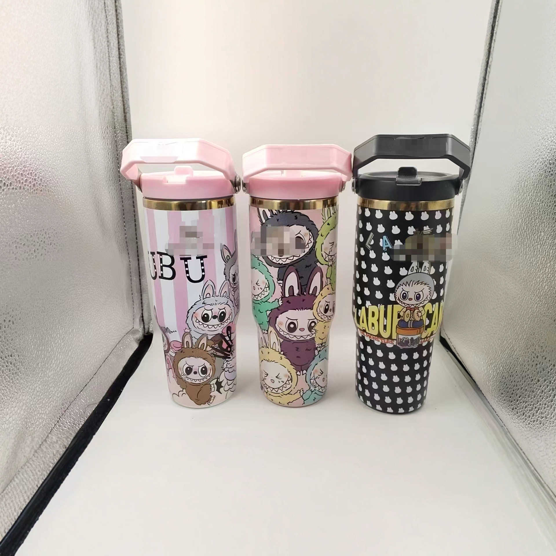 30oz Labubu Handheld Ice Cup Creative Stainless Steel Insulated Cup High Appearance Portable Car Cup L251212GVJT-image-1098027992