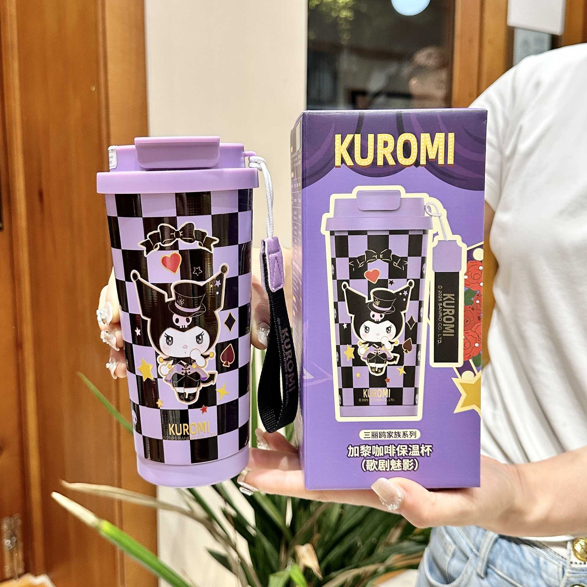 Kuromi Childrens Insulated Cup 2025 New Model Straw Water Cup for Elementary School Girls Stainless Steel Cup for School Use L251212DBQF-image-1098048495