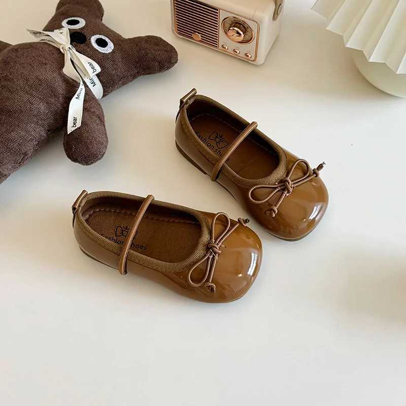 Girl Korean Version Mary Jane Slip-on Small Shoes 2024 Spring and Autumn New Soft Sole Bow Small ShoesT260317
