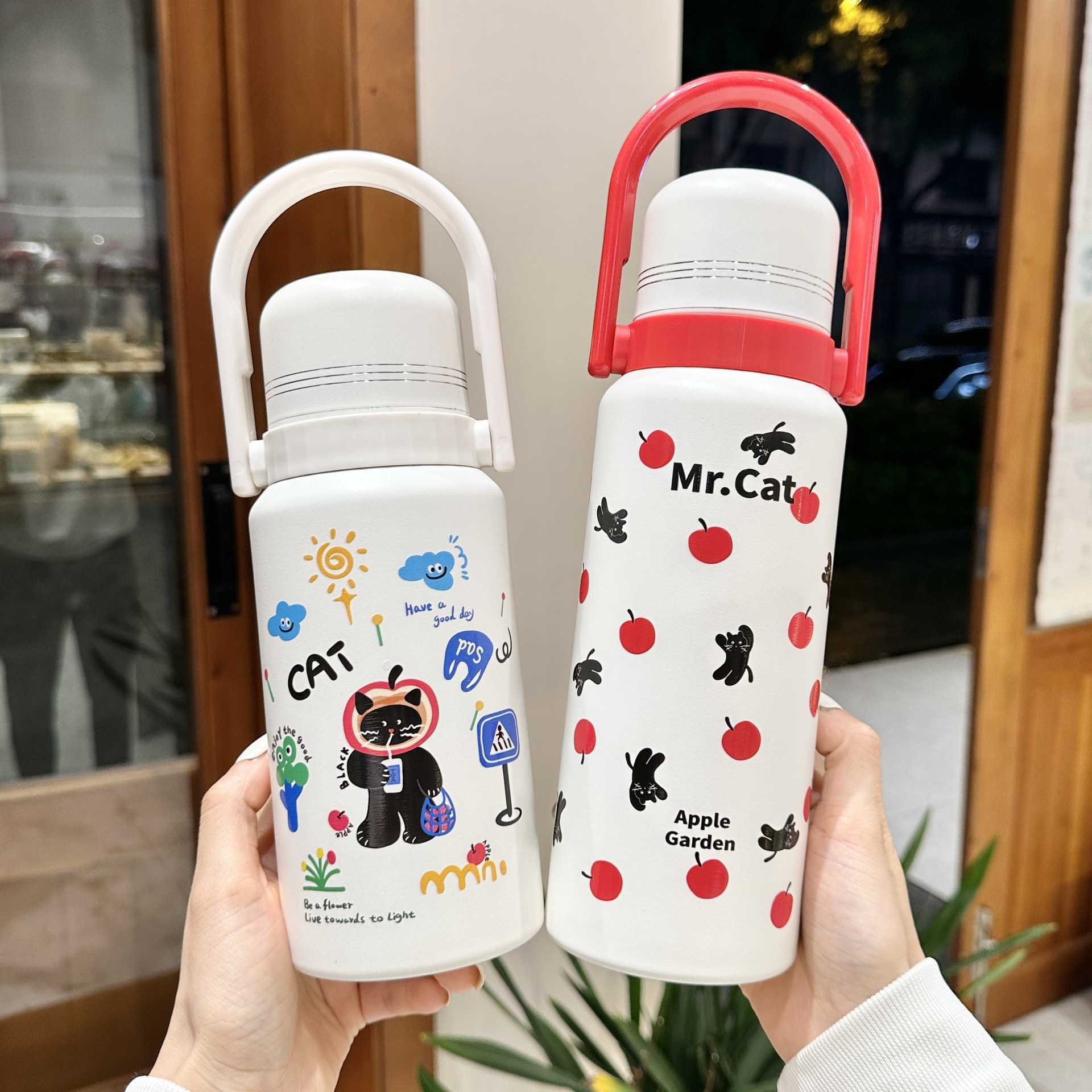 Large Capacity Thermos Cup 2025 New Cute High-Value Water Cup for Girls 316 Stainless Steel Cold Water Bottle L251212K25B-image-1098051593