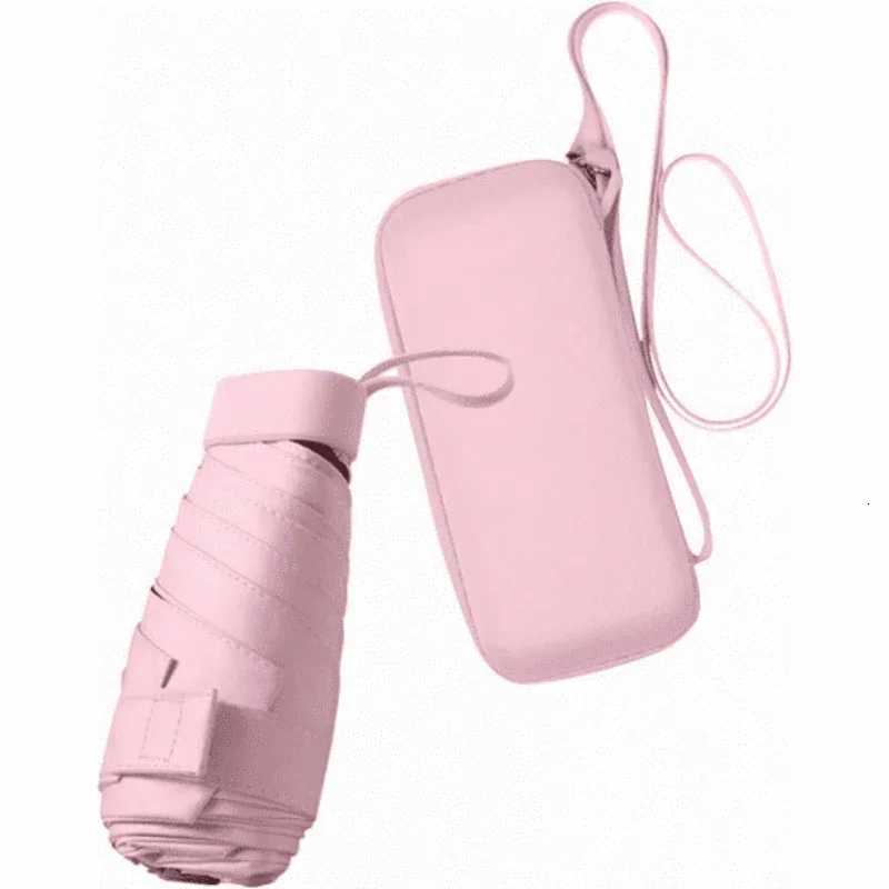 Mini Sun Umbrella with Umbrella Cover Sunny and Rainy Back Strap 6 Fold Sunscreen UV Protection Pocket Umbrella H260318-image-1098060623