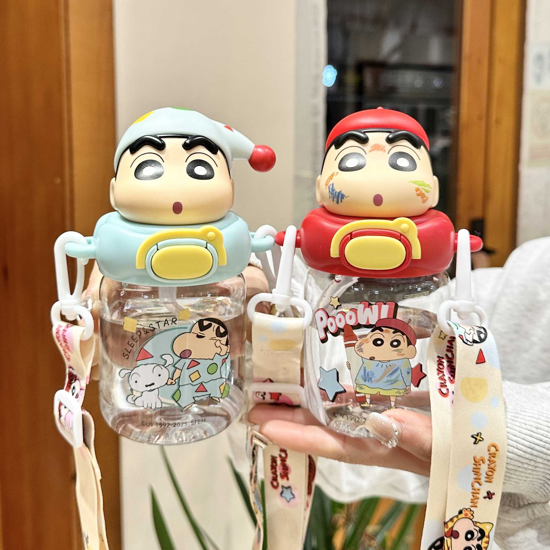 Crayon Shin-chan Summer Cute Painted Plastic Cup High-Value Girl Drinking Straw Cup High Temperature Resistant Portable Water Cup L251212084F-image-1098050432