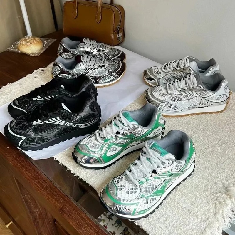 Designer Sneaker Orbit Shoes Men Women Sneakers Sports Breathable Leather Mesh Matching Lace Up Casual Thick Soled Mixed Color Running Shoes