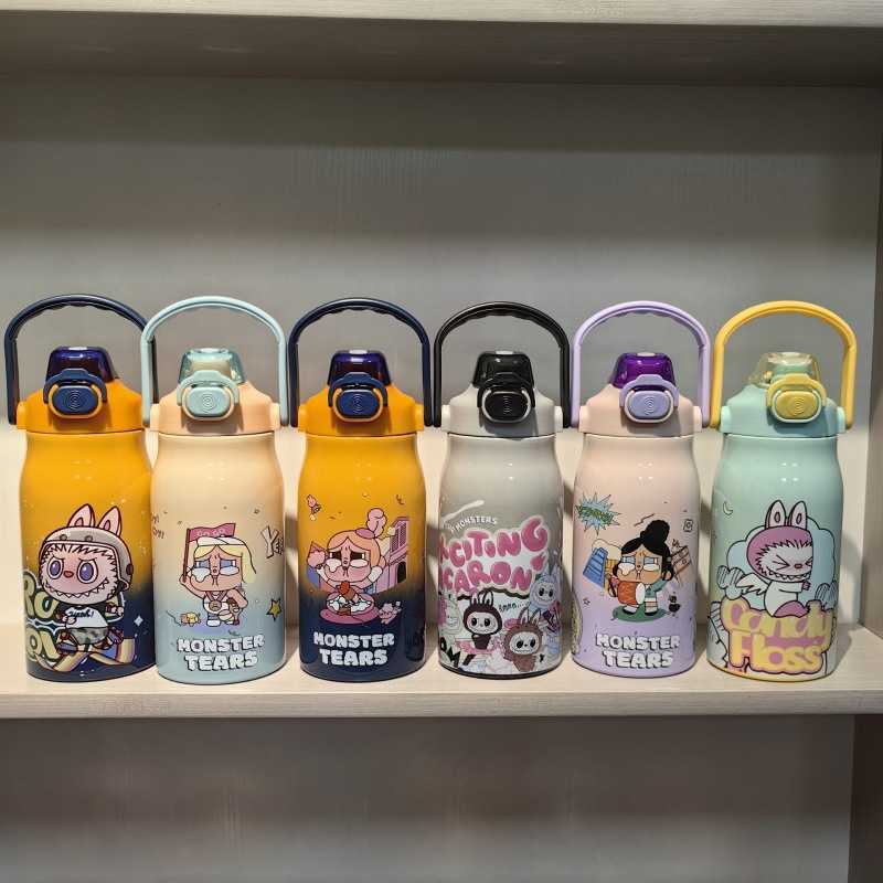 Vietnam Thailand New LABUBU Stainless Steel Straw Cup 3DUV Printing Insulated Cold Water Bottle Double Drinking Bouncing Cup L2512129AQ2-image-1098028238