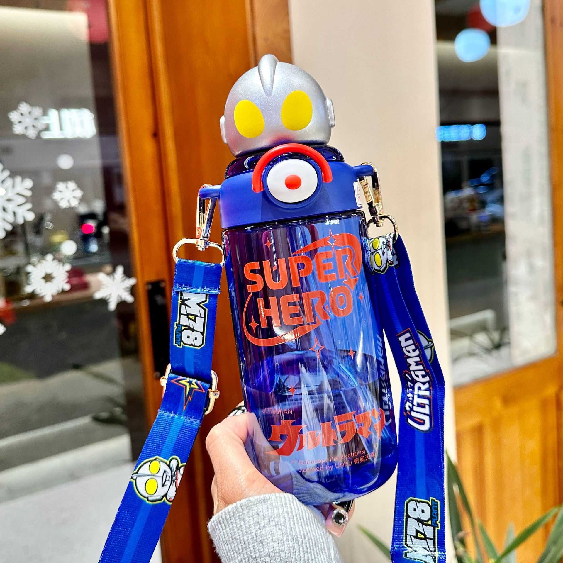 Ultraman Childrens Water Bottle for School Summer Boys Anti-Fall Large Capacity Elementary School Kindergarten Strap Water Bottle L251212M626-image-1098051174