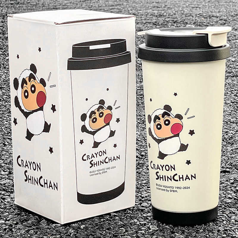 Crayon Shin-chan Ceramic Inner Liner Insulated Cup for Women Office Coffee Travel Cup Cute Cold Water Cup Portable L251212GJOP-image-1098028962
