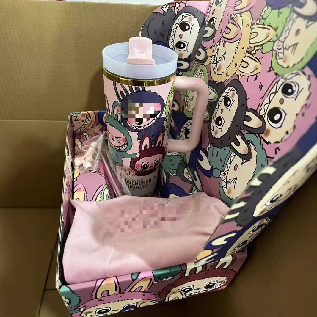 Cartoon Pattern Labubu 40oz Car Cup 304 Stainless Steel Insulated Cup High-Value Gift Box Set L251212NK09-image-1098028259