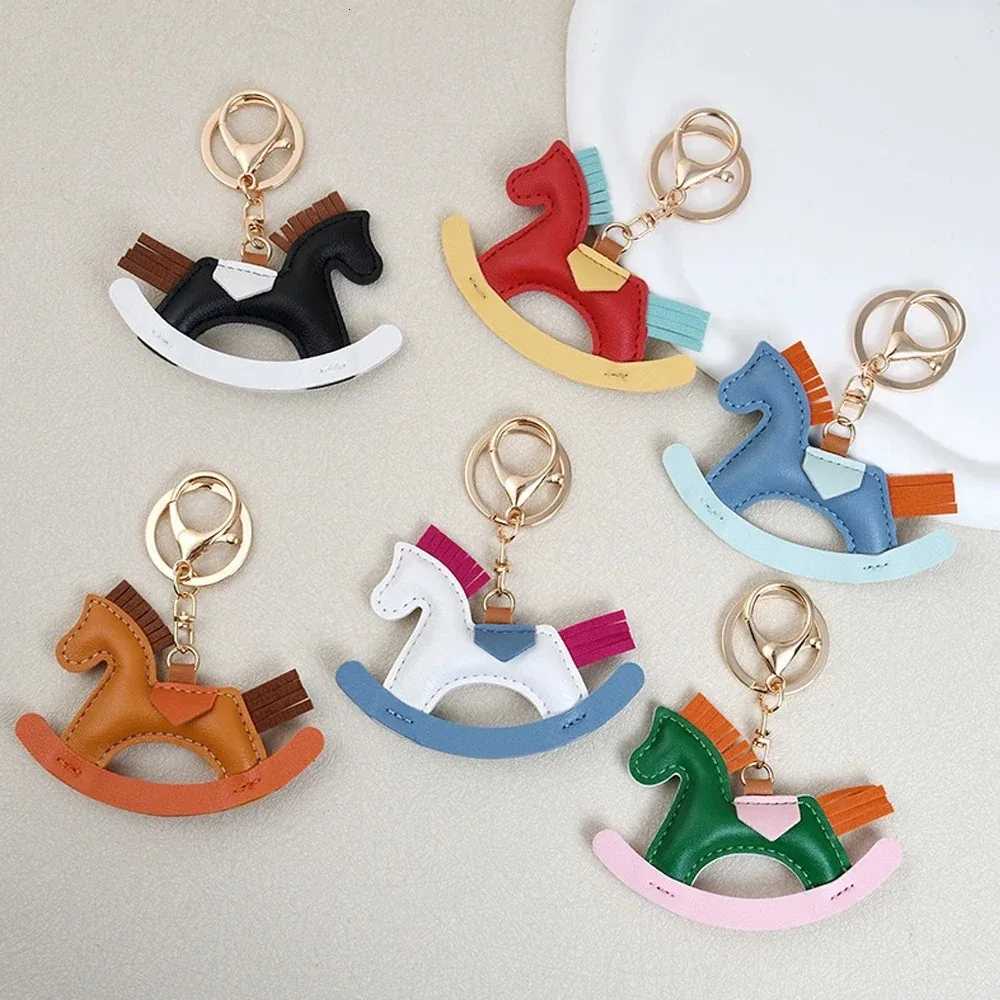 Trend 2026 Cartoon Pony Keychain Pu Leather Horse Bag Charms With Keyring Fashion Backpack Handbag Decor Accessories H260318