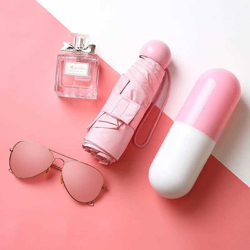 1Pc Mini Folding Umbrella Lovely Capsule Shape Umbrella Rain Sun Parasol Anti UV Small Pocket Umbrellas for Women Children H260318-image-1098060606