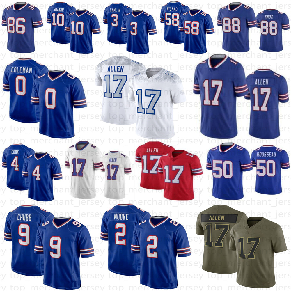 Keon Coleman Football Jersey Josh Allen DJ Moore Dalton Kincaid Khalil Shakir Dawson Knox James Cook Matt Cole Bradley Chubb Dion Dawkins Gregory-image-998595977