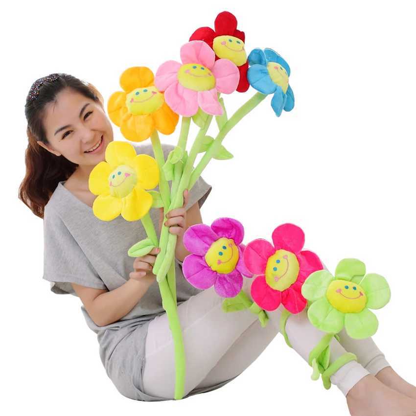 Cartoon Household Toys Multifunctional Smile Sunflowers Plush Plants Baby Bed Decoration Room Decoration Curtain Buckle Gift L251212081F-image-1098017502